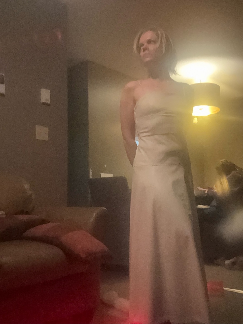 Zara Faux Leather Cream A-Line Dress with Square Neck & Spaghetti Straps